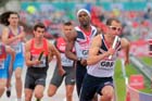 Rhys Williams takes over on the the third leg for Great Britain in the 4 x 400 metres relay at the European Athletics Team Championships.